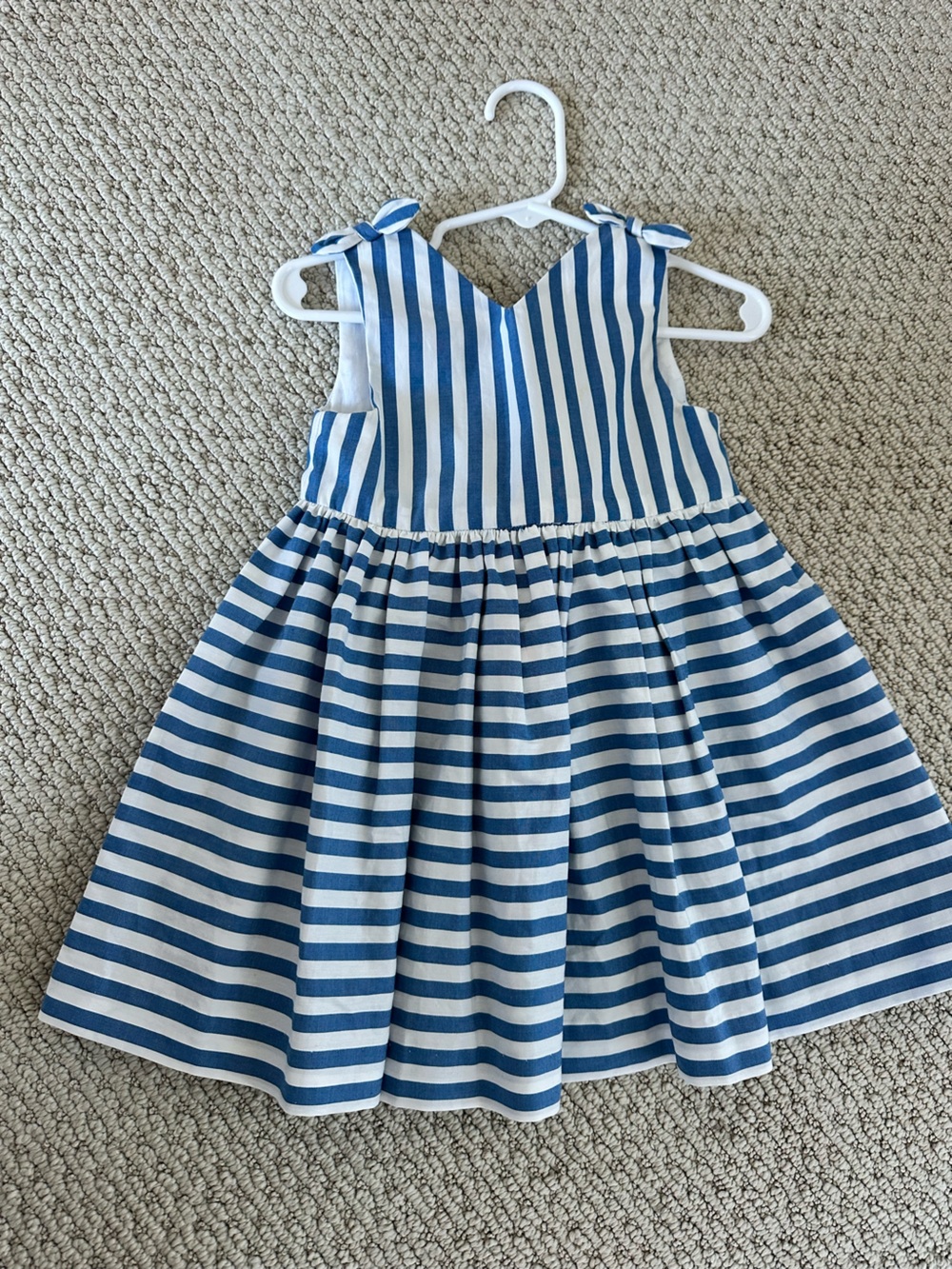 Jacadi Paris Blue and White Striped Sleeveless Dress- size 2